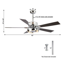 Carregar imagem no visualizador da galeria, 52" Vendome Industrial DC Motor Downrod Mount Reversible Ceiling Fan with Lighting and Remote Control