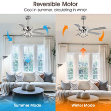 Carregar imagem no visualizador da galeria, 52" Zelda Modern DC Motor Downrod Mount Reversible Ceiling Fan with Lighting and Remote Control
