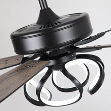 Carregar imagem no visualizador da galeria, 52" 6 Speed DC Black Ceiling Fan with Lighting