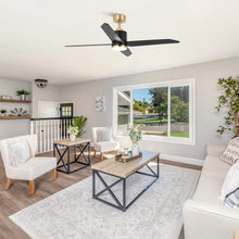 Carregar imagem no visualizador da galeria, 52" Ashby Industrial Satin Nickel DC Motor Ceiling Fan with LED Lighting and Remote Control