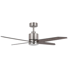 Carregar imagem no visualizador da galeria, 52" Ashby Industrial Satin Nickel DC Motor Ceiling Fan with LED Lighting and Remote Control