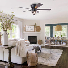 Carregar imagem no visualizador da galeria, 52" 5 Blades DC Motor Modern Flush Mount Ceiling Fan