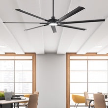 Carregar imagem no visualizador da galeria, 84 Inch 100 Inch Padus Black Large Size Ceiling Fan with Dimmable Lighting and Remote Control