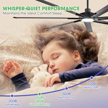 Carregar imagem no visualizador da galeria, 84 Inch 100 Inch Padus Black Large Size Ceiling Fan with Dimmable Lighting and Remote Control