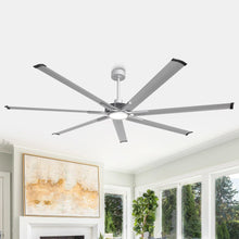 Carregar imagem no visualizador da galeria, 84 Inch 100 Inch Padus Black Large Size Ceiling Fan with Dimmable Lighting and Remote Control
