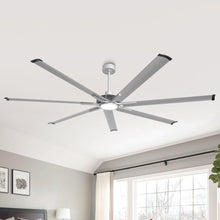 Carregar imagem no visualizador da galeria, 84 Inch 100 Inch Padus Black Large Size Ceiling Fan with Dimmable Lighting and Remote Control