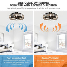 Carregar imagem no visualizador da galeria, 27" Wright Modern DC Motor Downrod Mount Reversible Crystal Ceiling Fan with Lighting and Remote Control