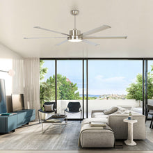 Carregar imagem no visualizador da galeria, 65 Inch Freda DC Motor Modern Downrod Ceiling Fan with LED Light and Remote Control