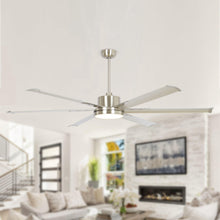 Carregar imagem no visualizador da galeria, 65 Inch Freda DC Motor Modern Downrod Ceiling Fan with LED Light and Remote Control