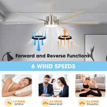 Carregar imagem no visualizador da galeria, 65 Inch Freda DC Motor Modern Downrod Ceiling Fan with LED Light and Remote Control