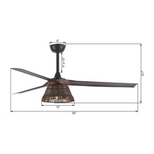 Carregar imagem no visualizador da galeria, 60" Farmhouse Downrod Mount Reversible Ceiling Fan with Lighting and Remote Control
