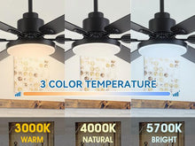 Carregar imagem no visualizador da galeria, 60" Industrial DC Motor Downrod Mount Reversible Ceiling Fan with Lighting and Remote Control
