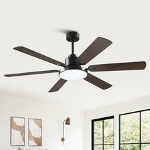 Carregar imagem no visualizador da galeria, 60" Industrial DC Motor Downrod Mount Reversible Ceiling Fan with Lighting and Remote Control