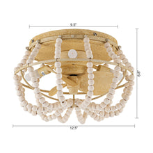 Carregar imagem no visualizador da galeria, 13" Farmhouse DC Motor Flush Mount Reversible Ceiling Fan with Lighting and Remote Control