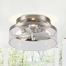 Carregar imagem no visualizador da galeria, 13" Flush Mount Reversible Ceiling Fan with Lighting and Remote Control