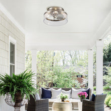 Carregar imagem no visualizador da galeria, 13" Flush Mount Reversible Ceiling Fan with Lighting and Remote Control