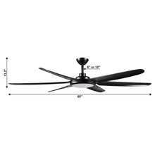 Carregar imagem no visualizador da galeria, 65" Industrial DC Motor Downrod Mount Ceiling Fan with Lighting and Remote Control