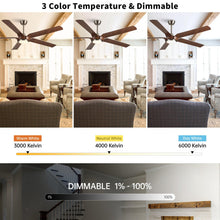 Carregar imagem no visualizador da galeria, 65" Fury Farmhouse DC Motor Downrod Mount Ceiling Fan with Lighting and Remote Control