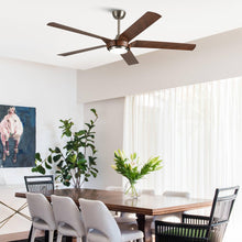 Carregar imagem no visualizador da galeria, 65" Fury Farmhouse DC Motor Downrod Mount Ceiling Fan with Lighting and Remote Control