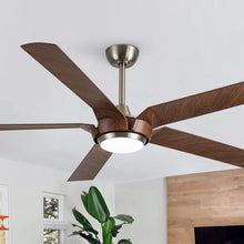Carregar imagem no visualizador da galeria, 65" Fury Farmhouse DC Motor Downrod Mount Ceiling Fan with Lighting and Remote Control