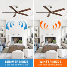 Carregar imagem no visualizador da galeria, 65" Fury Farmhouse DC Motor Downrod Mount Ceiling Fan with Lighting and Remote Control