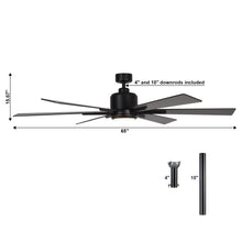 Carregar imagem no visualizador da galeria, 65" Bendan Industrial Downrod Mount Ceiling Fan with Lighting and Remote Control
