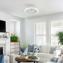 Carregar imagem no visualizador da galeria, 20" Ikon Modern DC Motor Flush Mount Reversible Ceiling Fan with Lighting and Remote Control