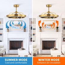 Carregar imagem no visualizador da galeria, 27" Arthur Industrial DC Motor Downrod Mount Ceiling Fan with Lighting and Remote Control