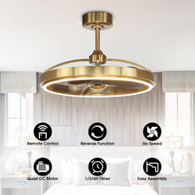 Carregar imagem no visualizador da galeria, 27" Arthur Industrial DC Motor Downrod Mount Ceiling Fan with Lighting and Remote Control