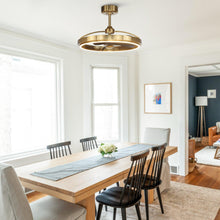 Carregar imagem no visualizador da galeria, 27" Arthur Industrial DC Motor Downrod Mount Ceiling Fan with Lighting and Remote Control