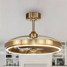 Carregar imagem no visualizador da galeria, 27" Arthur Industrial DC Motor Downrod Mount Ceiling Fan with Lighting and Remote Control