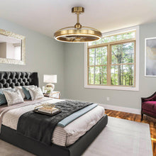 Carregar imagem no visualizador da galeria, 27" Arthur Industrial DC Motor Downrod Mount Ceiling Fan with Lighting and Remote Control