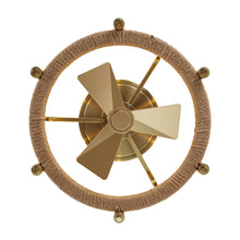 Carregar imagem no visualizador da galeria, 20" Flush Mount Golden Ceiling Fan with Light and Remote Control