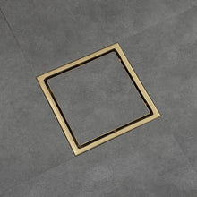 Carregar imagem no visualizador da galeria, Brushed Gold stainless floor drain 6x6inch