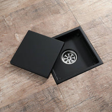 Cargar imagen en el visor de la galería, Matte Black stainless floor drain 6x6inch