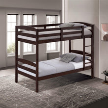 Carregar imagem no visualizador da galeria, Transitional Solid Hardwood Twin over Twin Bunk Bed, Patented Insert & Lock Joint for Extra Safety for Kids