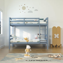 Carregar imagem no visualizador da galeria, Transitional Solid Hardwood Twin over Twin Bunk Bed, Patented Insert & Lock Joint for Extra Safety for Kids