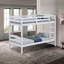 Carregar imagem no visualizador da galeria, Transitional Solid Hardwood Twin over Twin Bunk Bed, Patented Insert & Lock Joint for Extra Safety for Kids