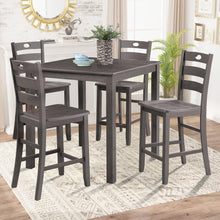 Carregar imagem no visualizador da galeria, 36"H Solid Rubberwood and Wood Veneer 5-Piece Counter Ht. Table Set