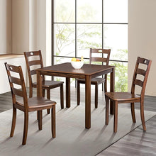 Carregar imagem no visualizador da galeria, 30"H Solid Rubberwood 5-Piece Dining Table Set with Slat Back Chairs