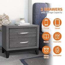 Carregar imagem no visualizador da galeria, Furniture of America Lucien Modern Wood Nightstand with 2 Drawers