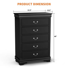 Carregar imagem no visualizador da galeria, Transitional 5-Drawer 31.5 in. Wide Chest of Drawers with Bracket Feet