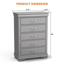 Carregar imagem no visualizador da galeria, Transitional 5-Drawer 31.5 in. Wide Chest of Drawers with Bracket Feet