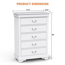 Carregar imagem no visualizador da galeria, Transitional 5-Drawer 31.5 in. Wide Chest of Drawers with Bracket Feet