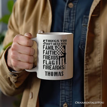 Carregar imagem no visualizador da galeria, 5 Things You Don’t Mess With Dad Personalized Mug, Patriotic Father Gift with Custom Name
