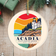 Carregar imagem no visualizador da galeria, Acadia National Park Retro Style Ornament, Maine USA Tourist Attraction and Gift
