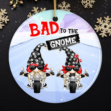 Carregar imagem no visualizador da galeria, Bad to the Gnome Biker Theme Christmas Ornament