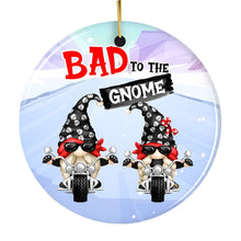 Carregar imagem no visualizador da galeria, Bad to the Gnome Biker Theme Christmas Ornament