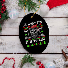 Load image into Gallery viewer, Biker Skull Santa Christmas Ornament