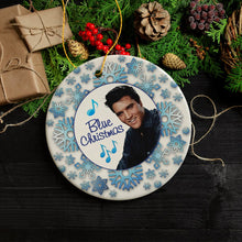 Load image into Gallery viewer, Blue Christmas Elvis Ornament